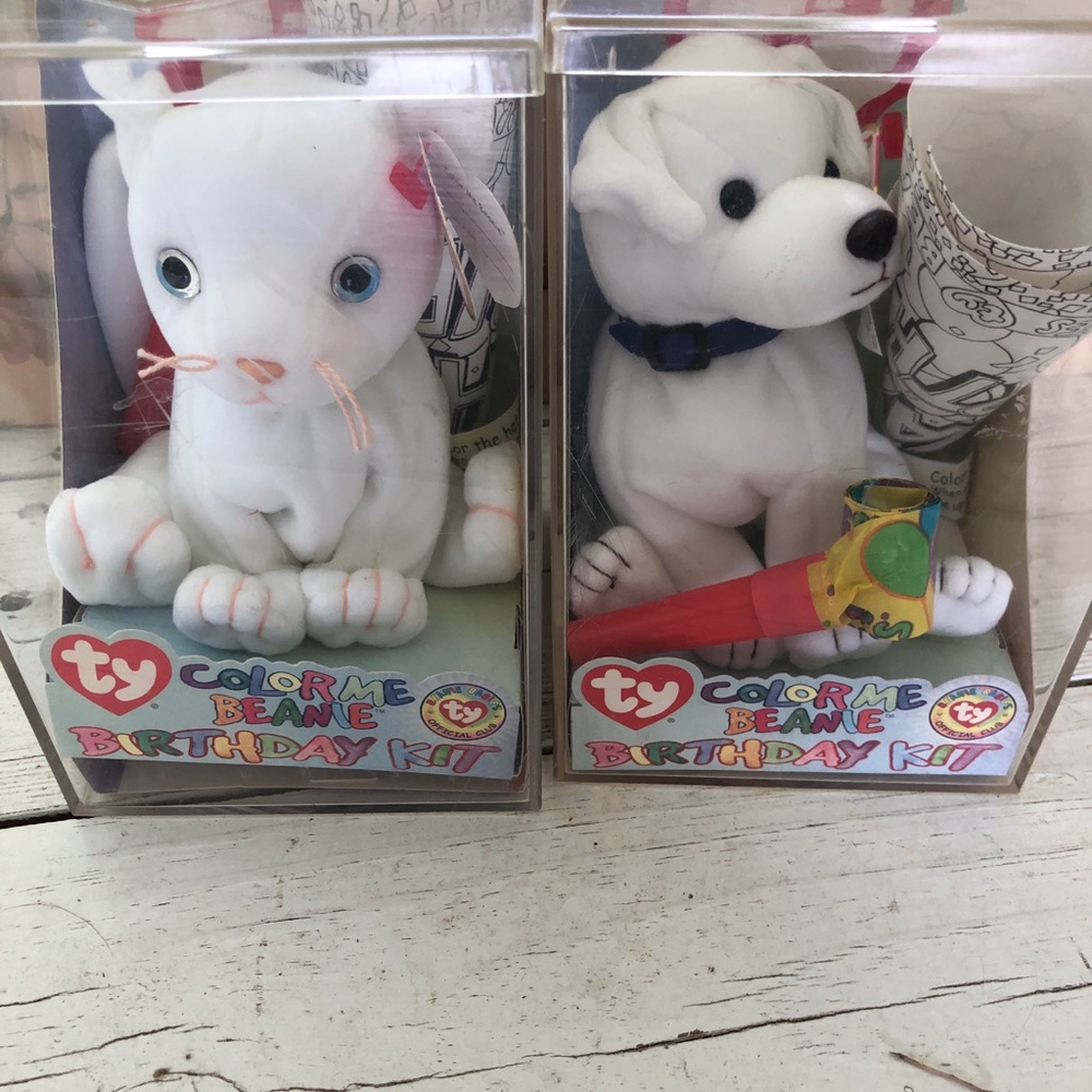 Color me Beanie Babies Cat and Dog new in box set